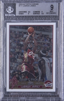 2003-04 Topps Chrome #111 LeBron James Rookie Card – BGS MINT 9